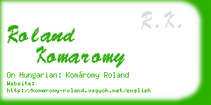 roland komaromy business card