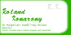 roland komaromy business card